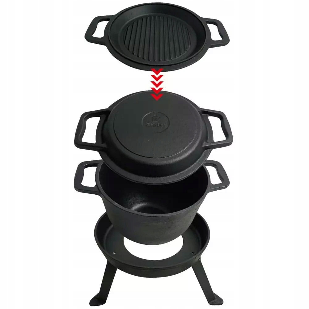 ŻELIWNY KOCIOŁEK 5 L GARNEK Myśliwski Węgierski na Pieczonki OGNISKO GRILL EAN (GTIN) 5908287217324