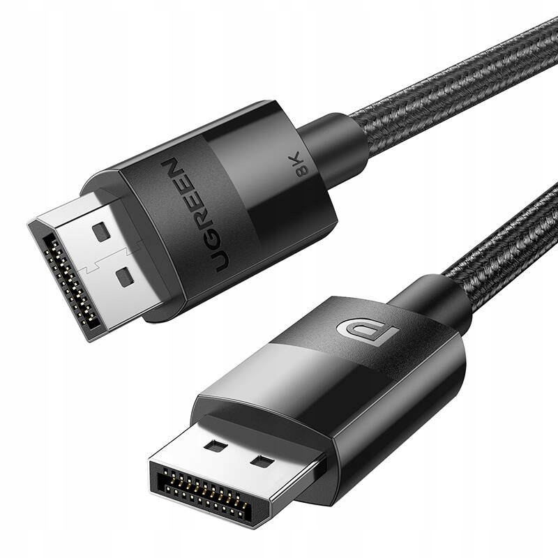 Kabel wideo w oplocie 2 x Display Port 1,4 męsko-męski Ugreen 80390 2m