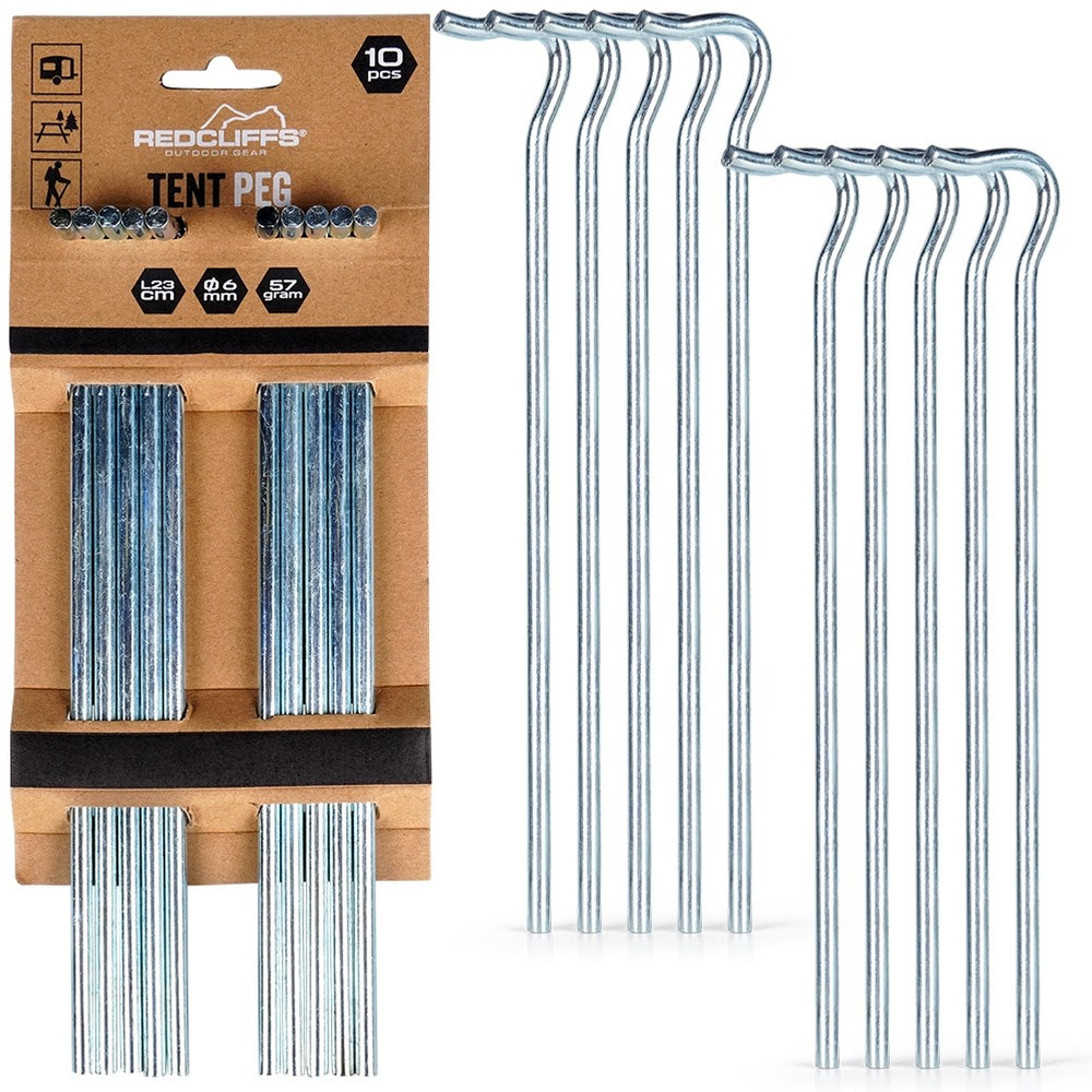 10x Śledzie DO NAMIOTU kotwy szpilki mocujące wbijane do ziemi metal 23 cm