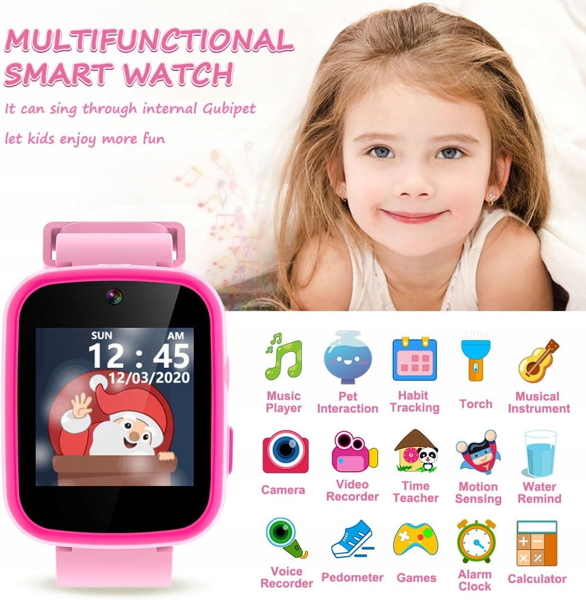 Multi-functional Smartwatch for Girls 3-10 Years Old with Camera and Music Stan opakowania oryginalne