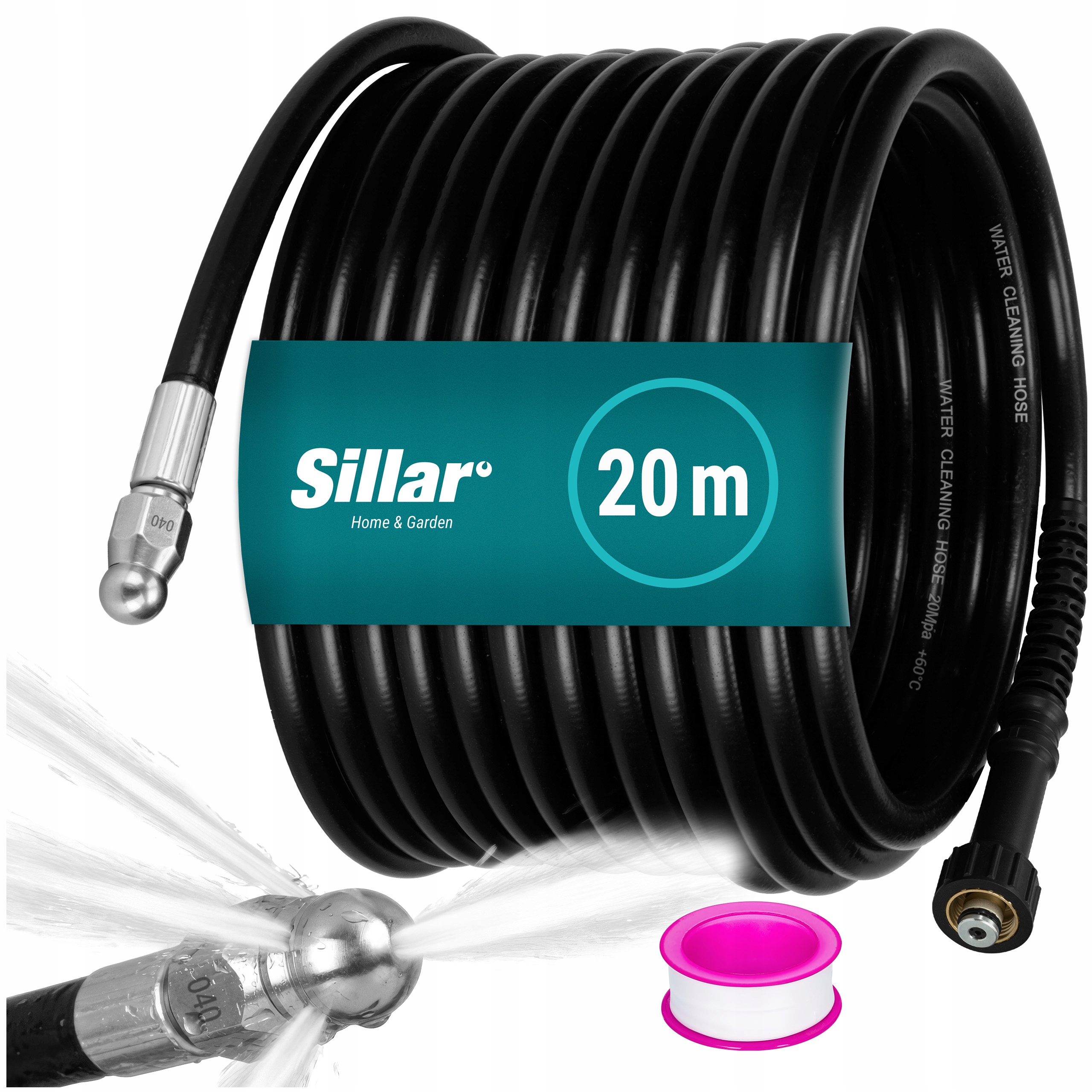 Wąż 20m gwint M22 dysza 3+1 czyszczenia kanalizacji do Karcher K2-K7 Hd Hds