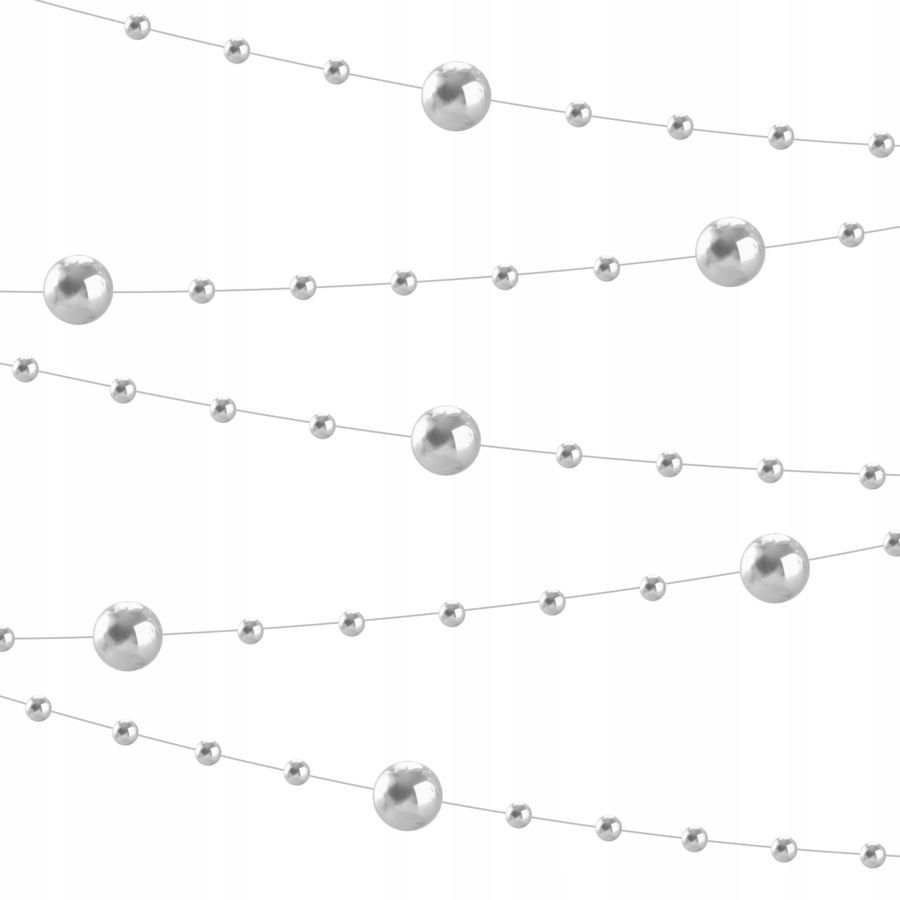 

Girlanda Perełkowa Z Perełek 650cm Długa Srebrna P