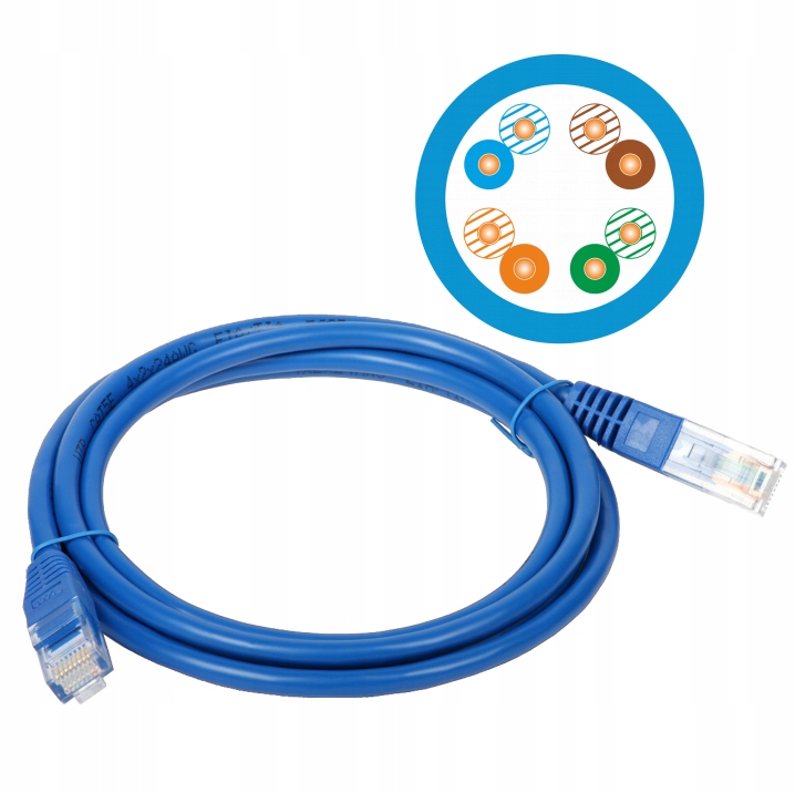 

Alantec Kabel sieciowy Utp kat.5E Lan niebieski 1m