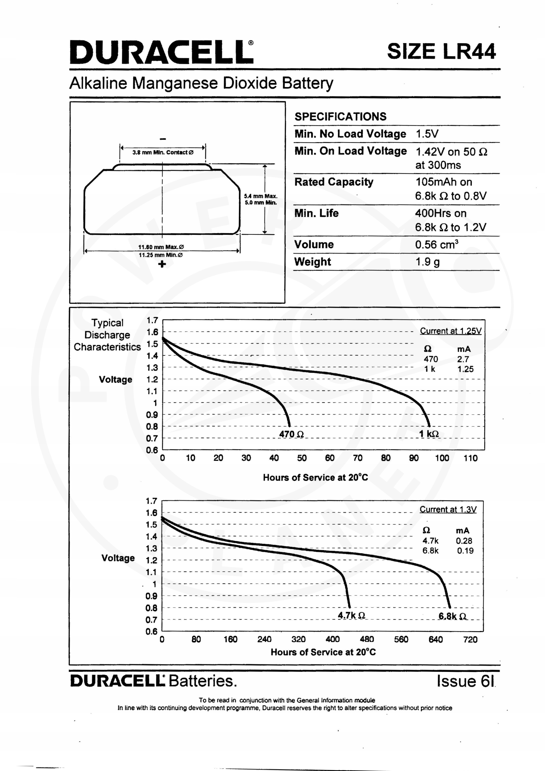 2 x ALKALICZNA BATERIA DURACELL LR44 AG13 Symbol baterii LR44