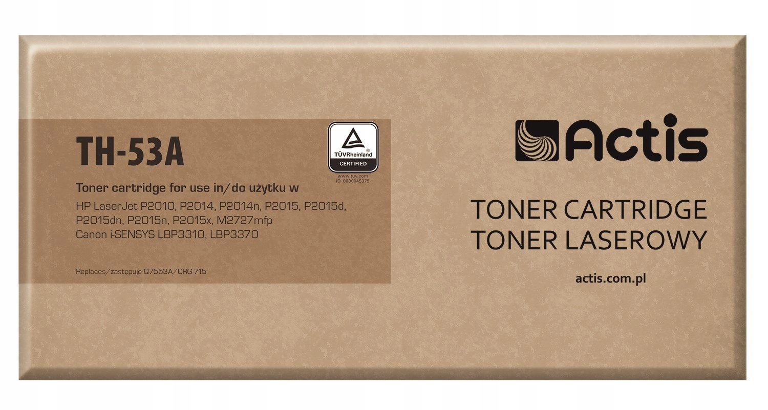 Actis TH-53A Toner (zamiennik Hp 53A Q7553A, Canon CRG-715; Standard; 3000
