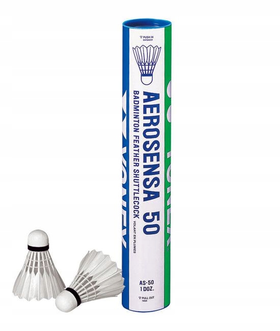 Lotki piórowe do badmintona Yonex Aerosensa 50 P3 12 szt