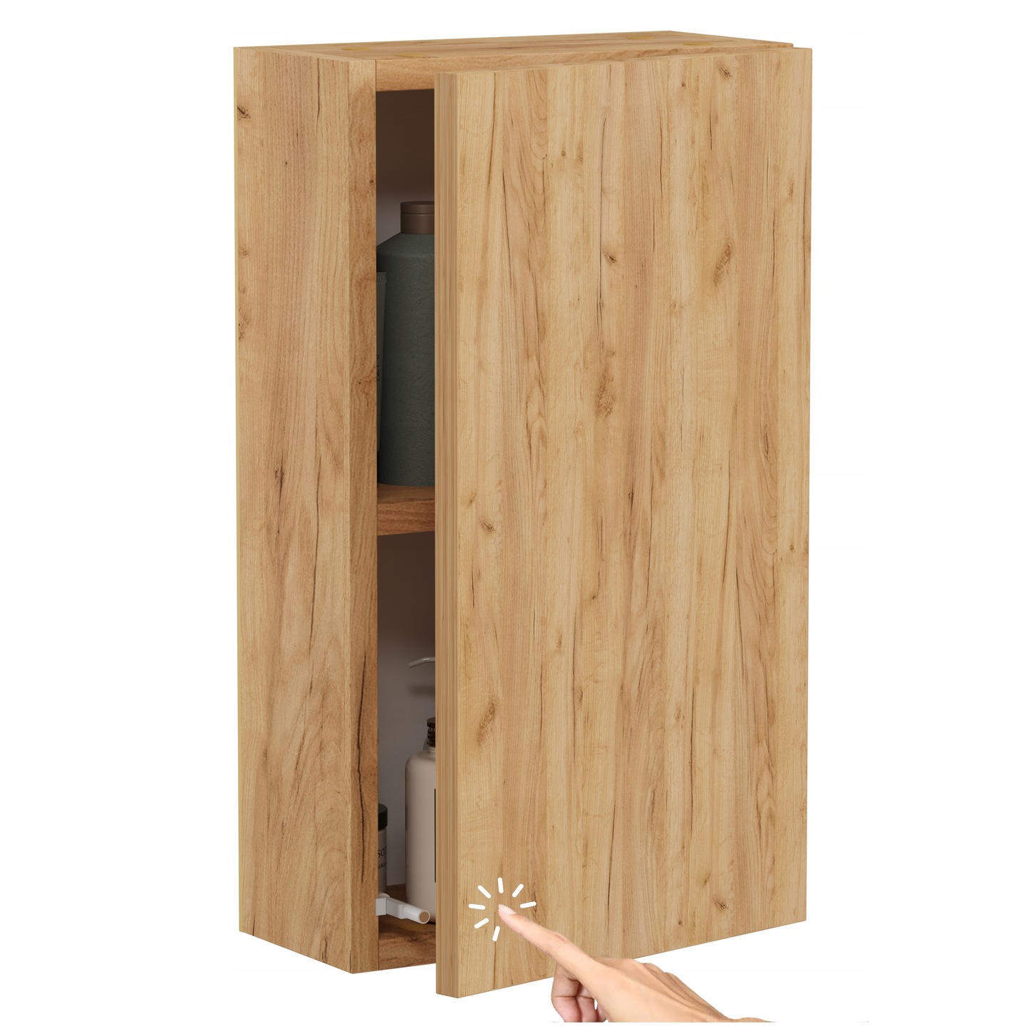 Závěsná koupelnová skříňka Dub Craft Zlatá malá praktická na ručníky 16 cm