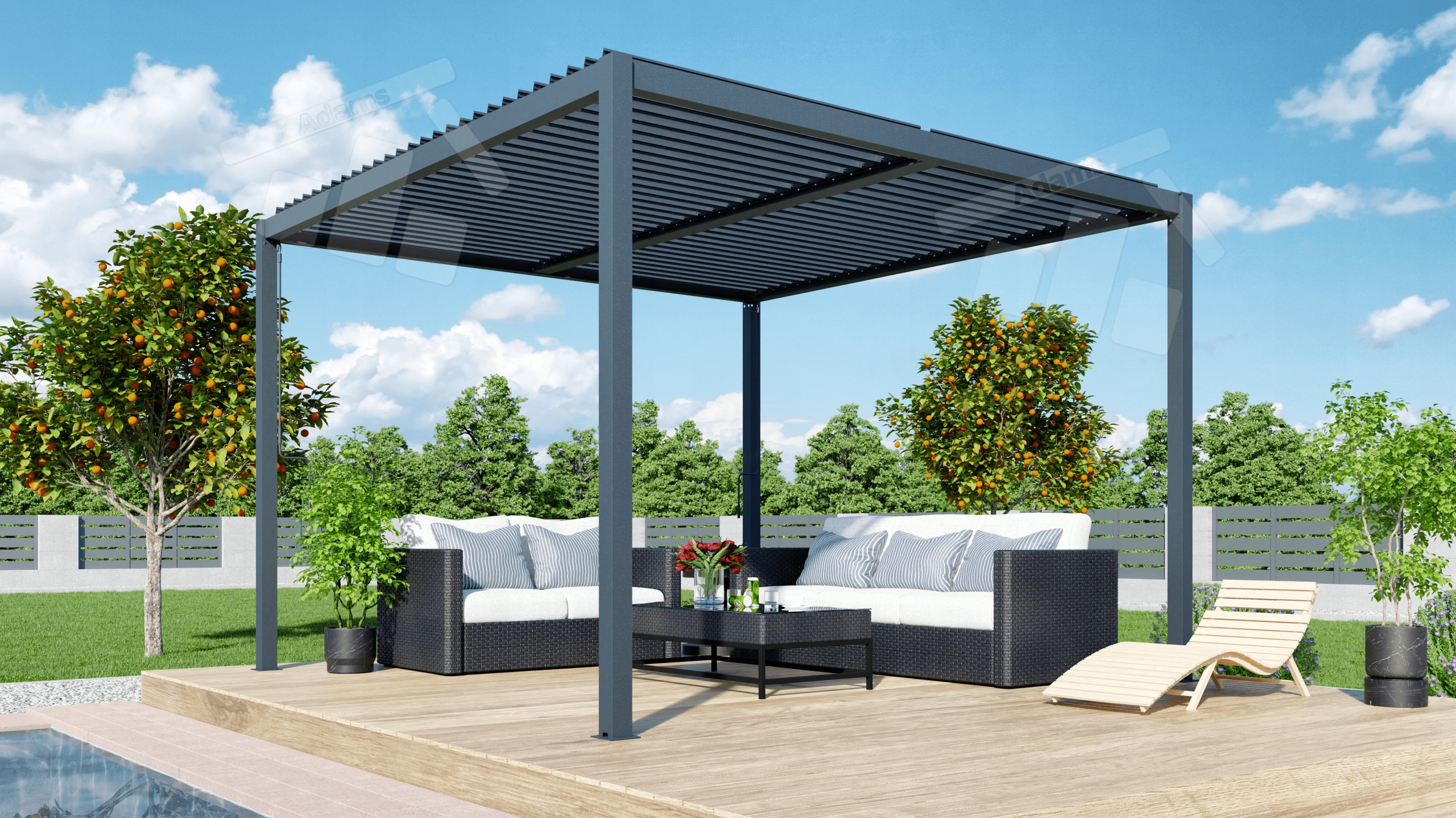 Pergola Lamelowa Global - Ruchome Lamele 400x300cm (GLOBAL 4x3) • Cena,  Opinie • Pergole i trejaże 12259707456 • Allegro