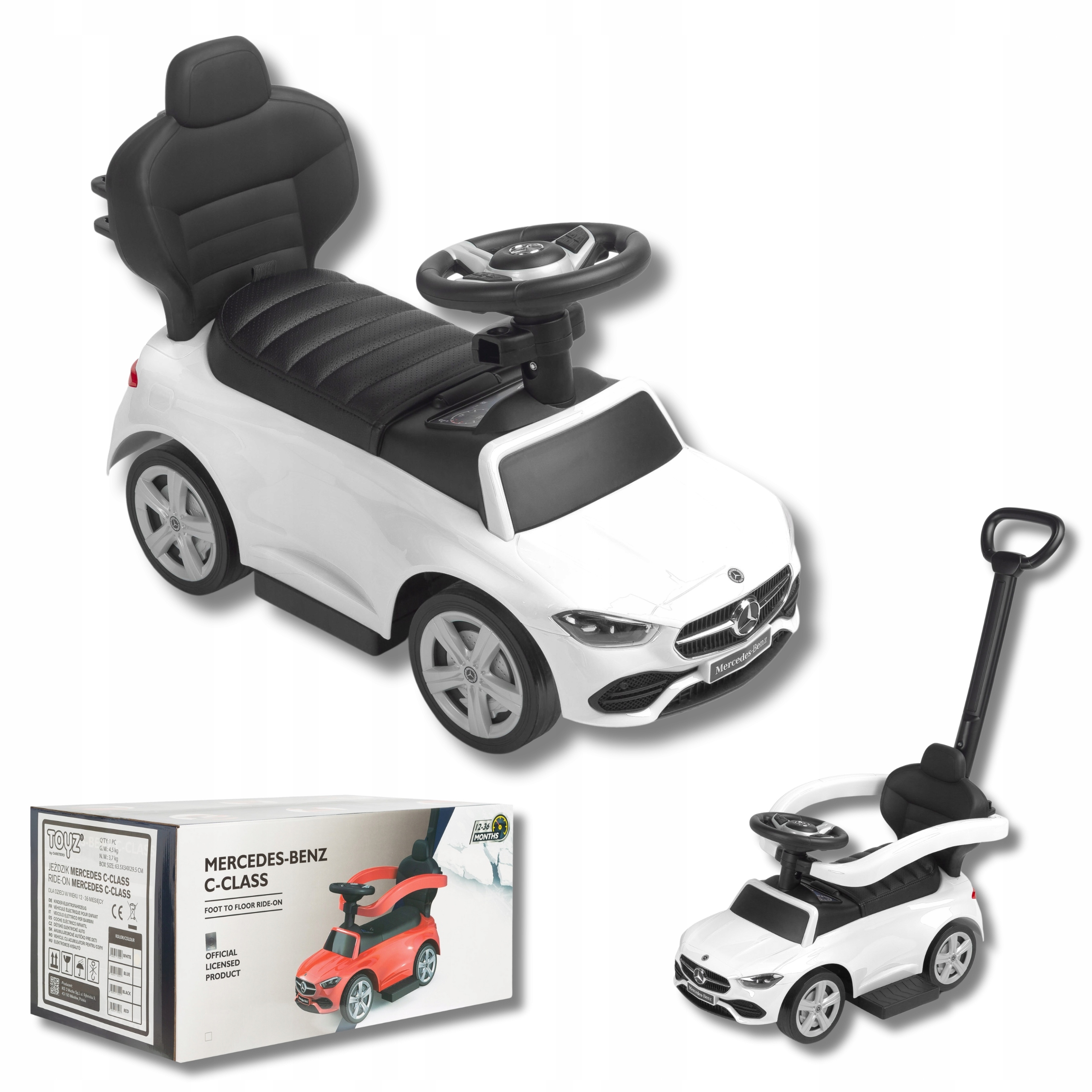 Mercedes Amg Auto Samochód Jeździk Chodzik Pchacz