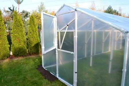 Tunel foliowy Szklarnia 283x627 cm 18m2 Konstrukcja PVC folia przezroczysta Szerokość produktu 283 cm