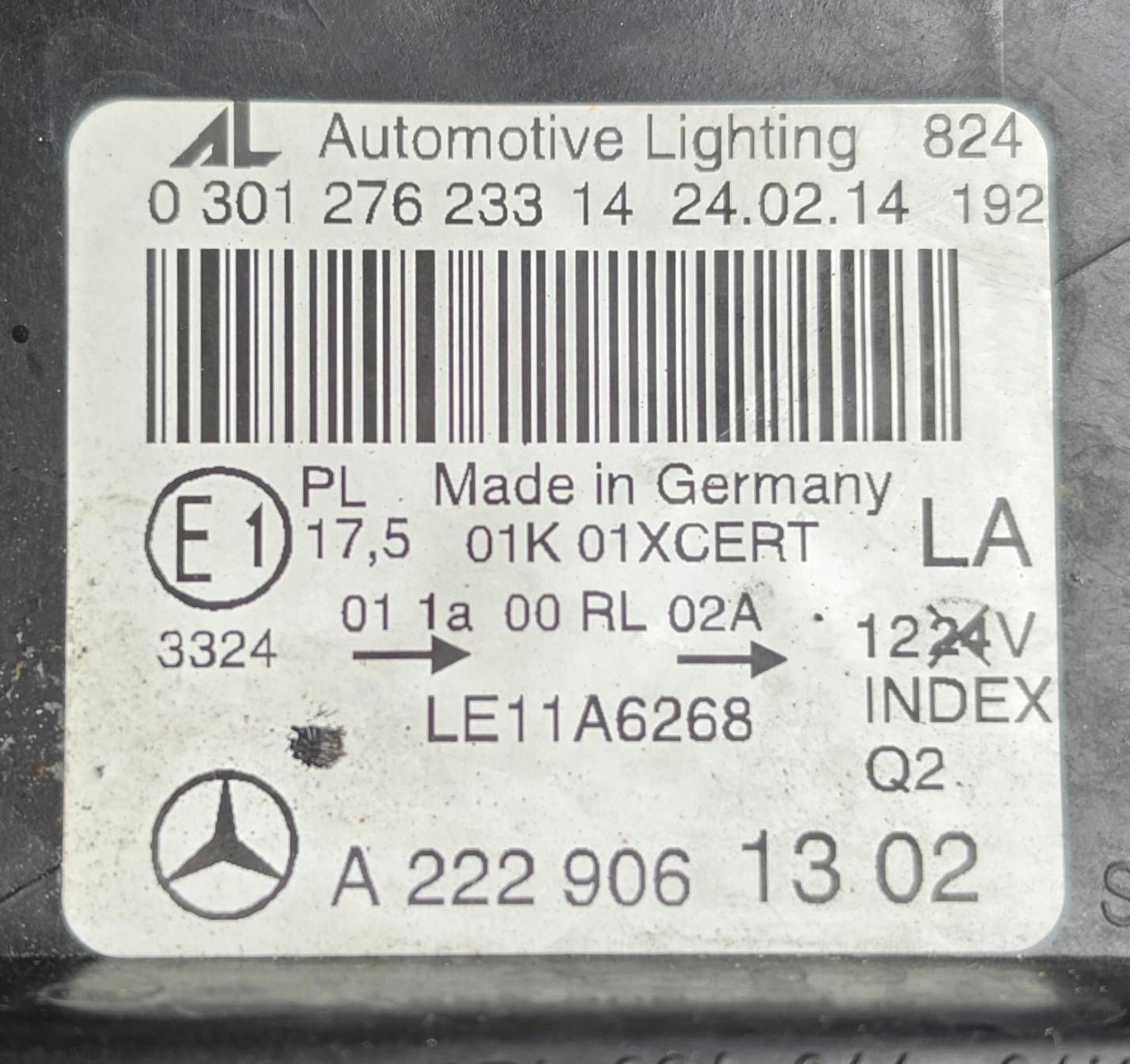 Mercedes S-klasa a222 w222 light left ILS night vision before lift