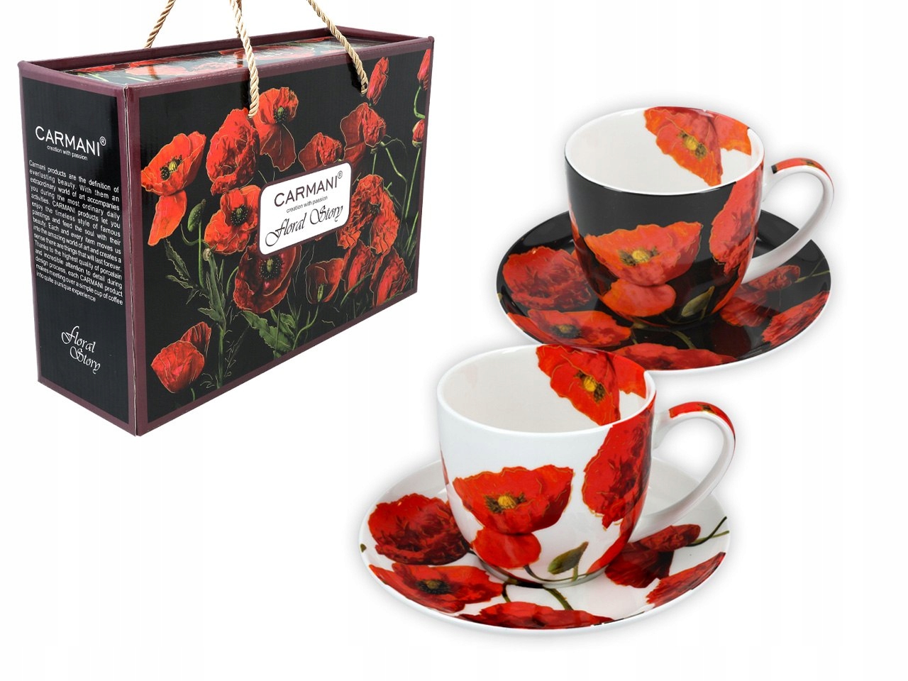 Sada 2 šálok s podšálkami Floral story (carmani)