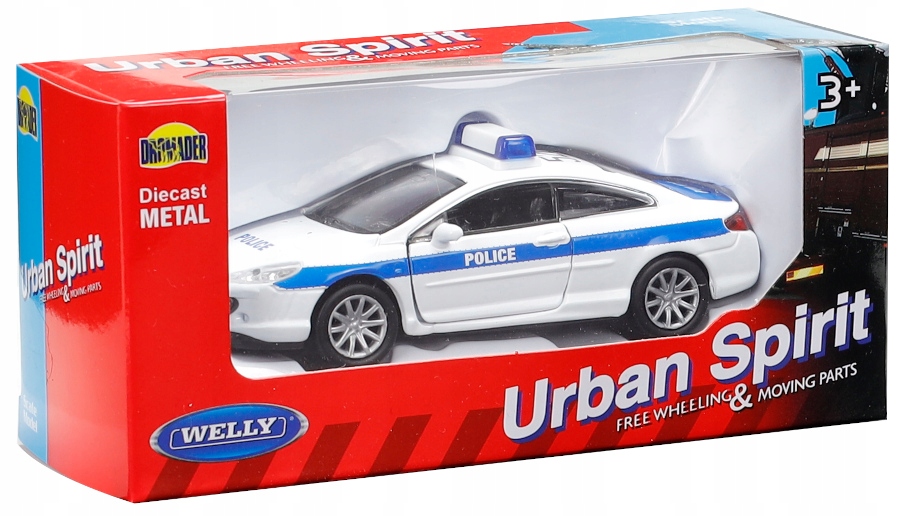 WELLY METALOWE AUTO MODEL PEUGEOT 407 COUPE POLICJA RADIOWÓZ Model COUPE 407 PEUGEOT