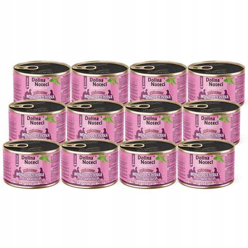 Krmivo pro kočky krůtí maso s křepelkou Dolina Noteci Superfood 12x185 g