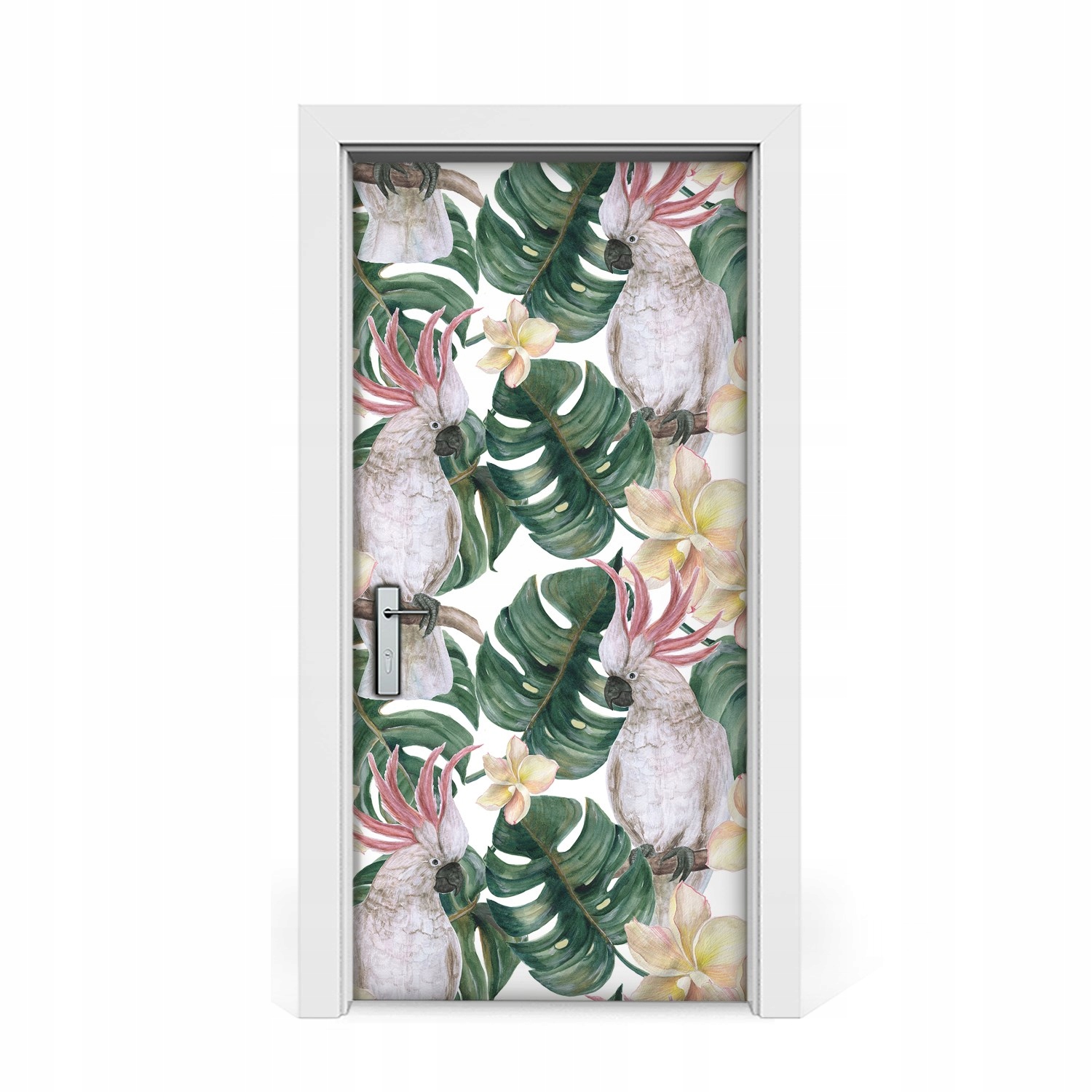 

Naklejka na drzwi okleina Tropikalne papugi 95x205
