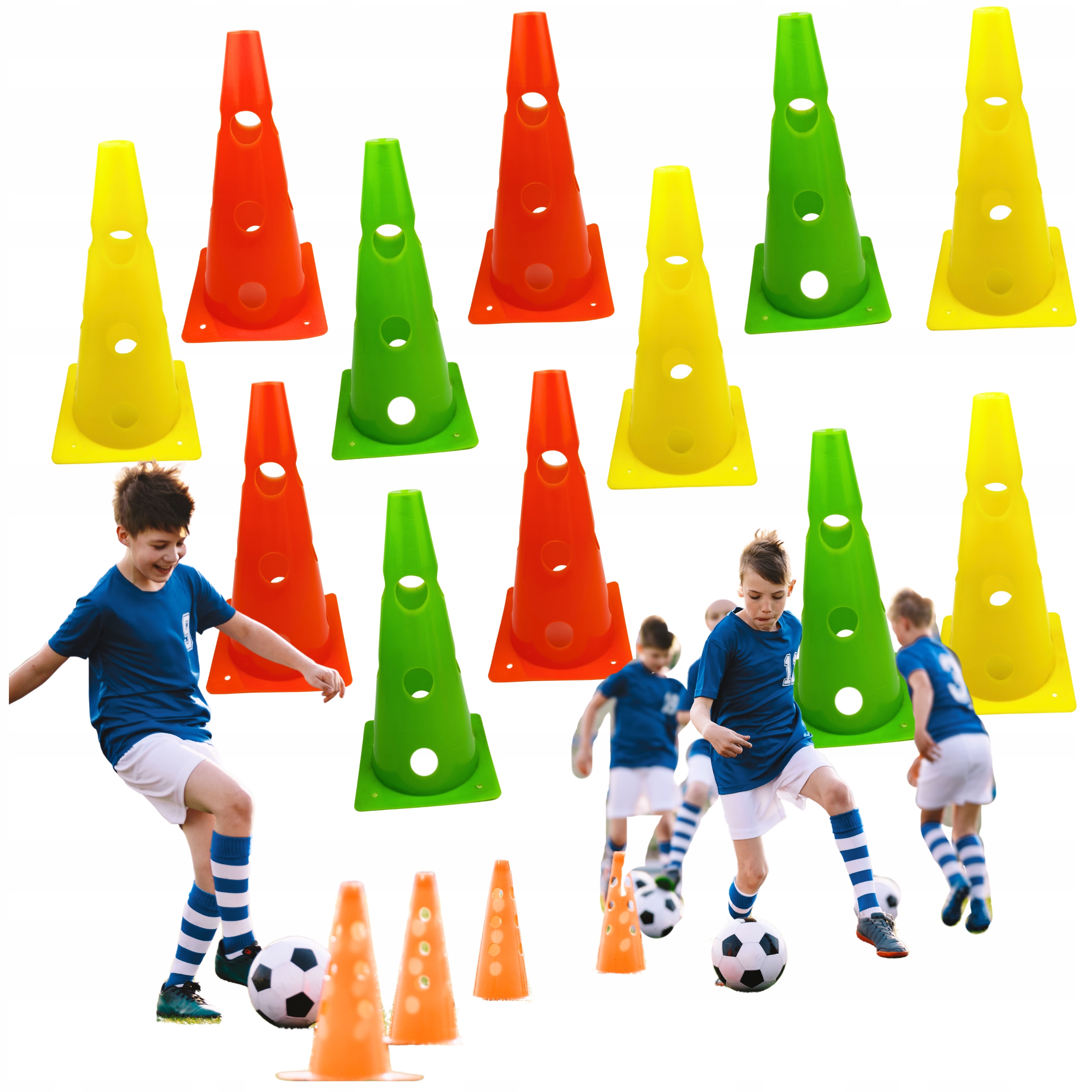 Pachołki Treningowe Z Otworami 32cm Stożek Treningowy pachołek elastyczny