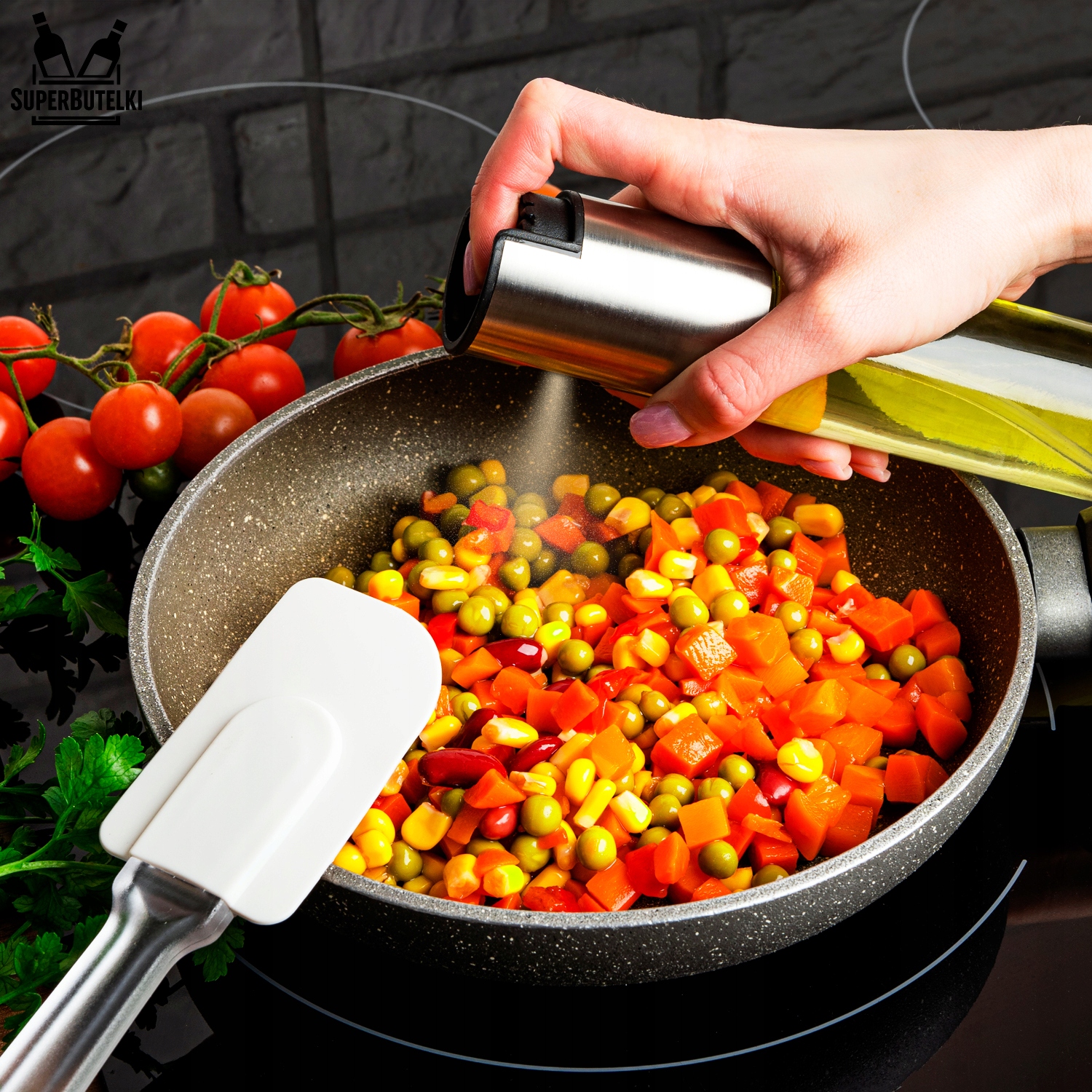 SPRYSKIWACZ DO OLEJU OLIWY OCTU DOZOWNIK NA OLIWĘ OLEJ ZE STALI NIERDZEWNEJ Marka SuperButelki