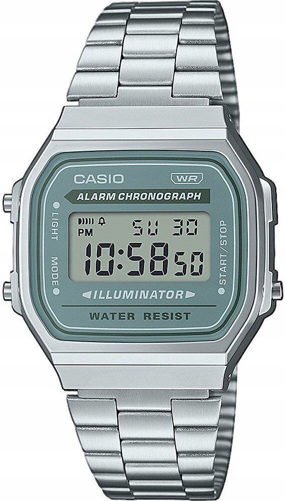 Zegarek srebrny Casio Vintage A168WA-3AYES stoper