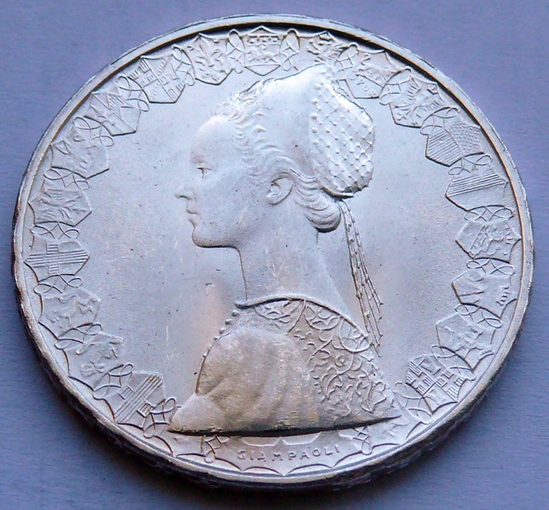 WŁOCHY - 500 lirów 1966 r. - srebro Ag (1)