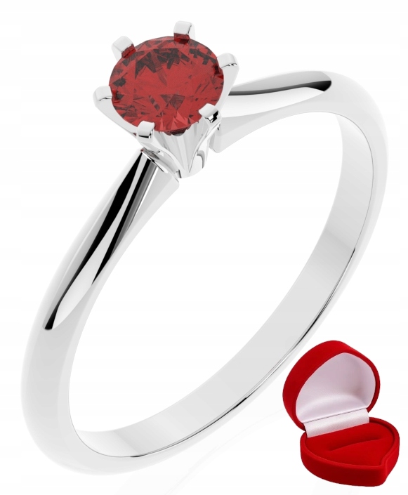 Zlatý Prstýnek 585 14k Rubín 0,30 ct Bílé Zlato R21