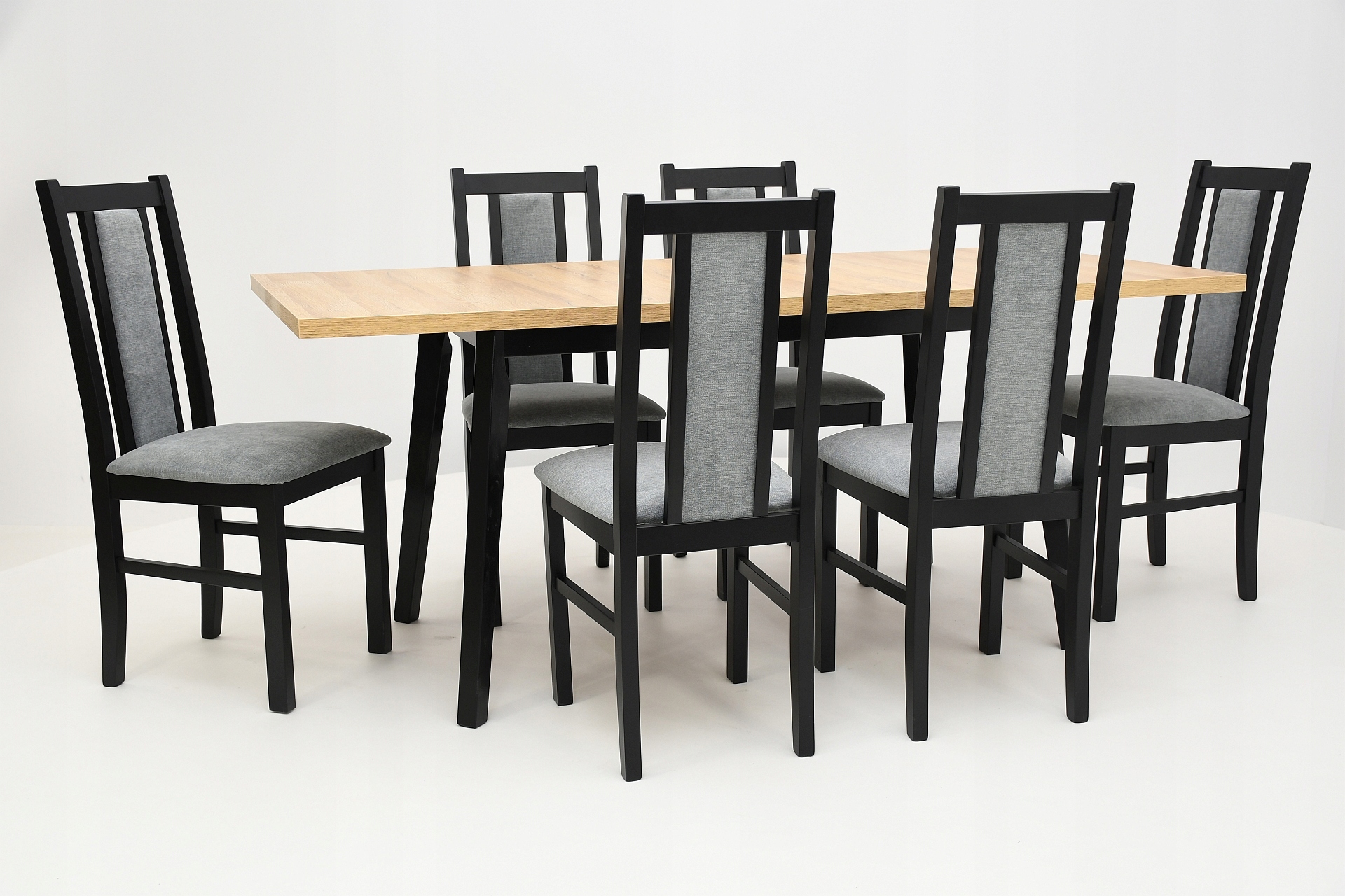 drewniane krzesła + rozkładany stół 80/140 do 180 Kod producenta OSLO5bos14