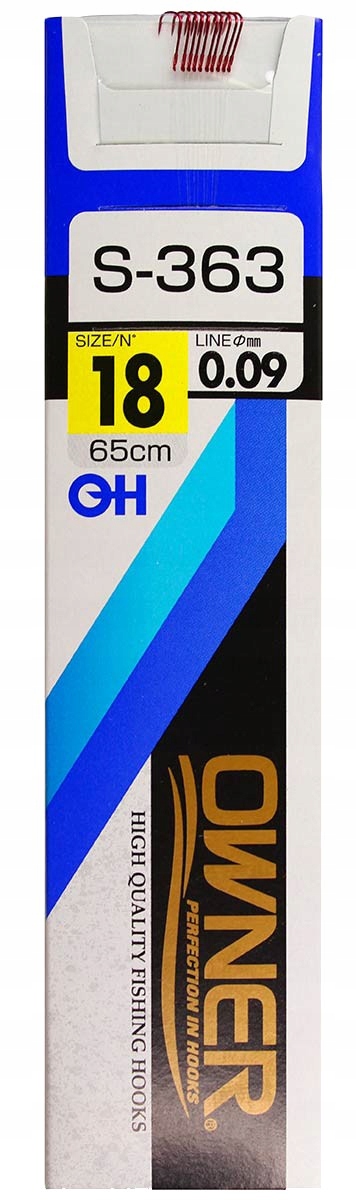 Owner haczyki spławikowe z przyponem hak 18 z zadziorem 10 szt. 65cm S-363