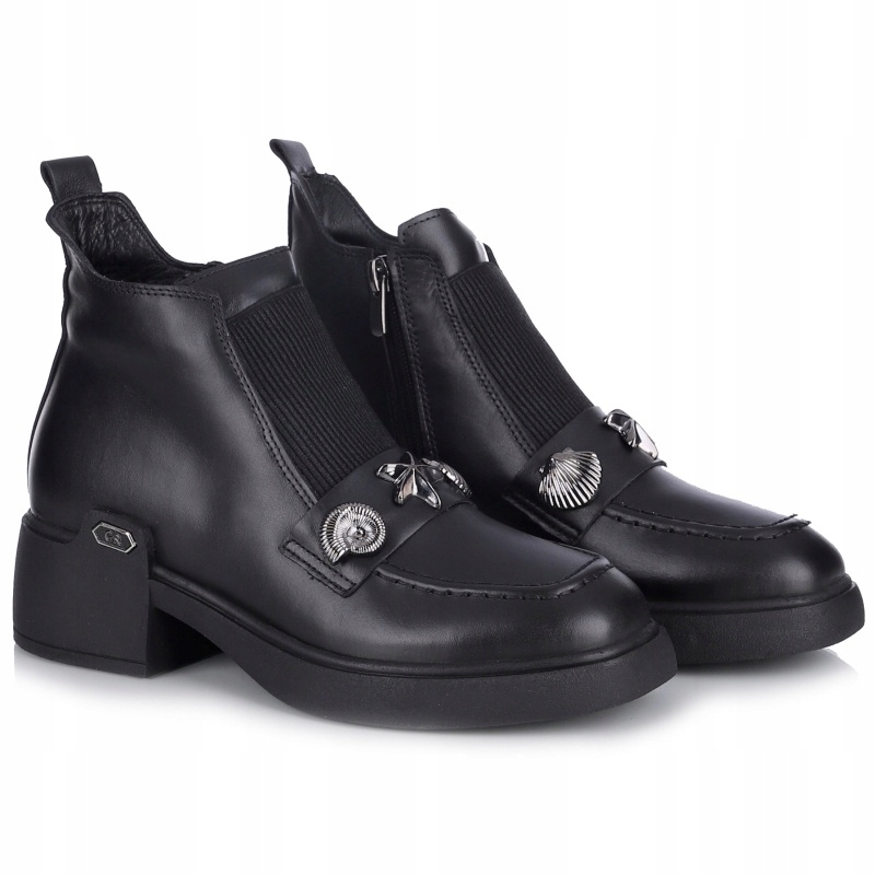 Dámské kotníkové boty Bombonella 8T P593 2116 T10 02 černé Kůže VEL.37