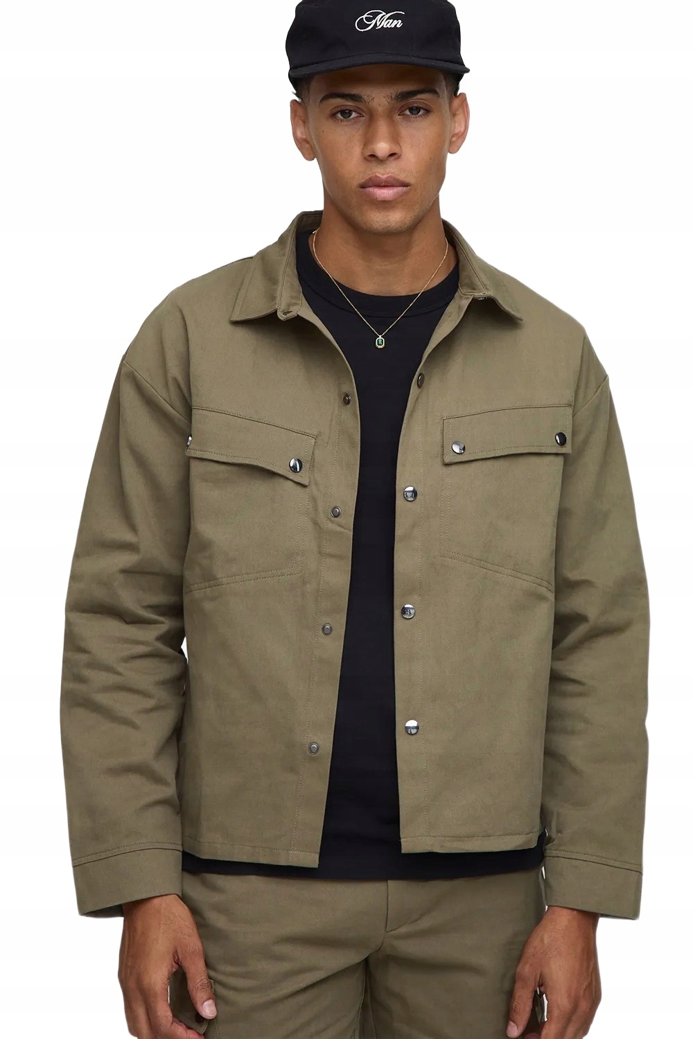 Boohooman Pánská Khaki Košile S Dlouhým Rukávem, Velikost Z3A