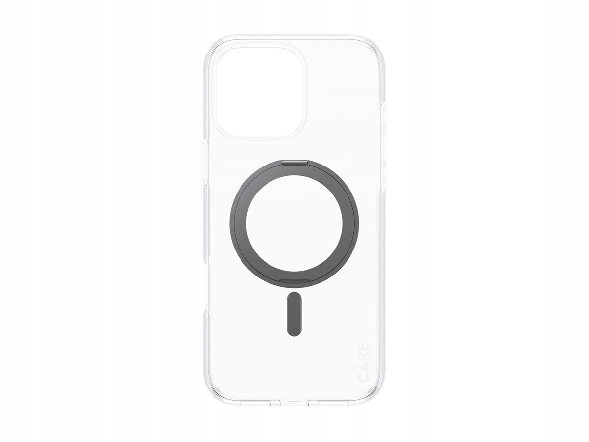 Care by PanzerGlassFeature Case Transparent w. Black Kickstand & MagSafe iP