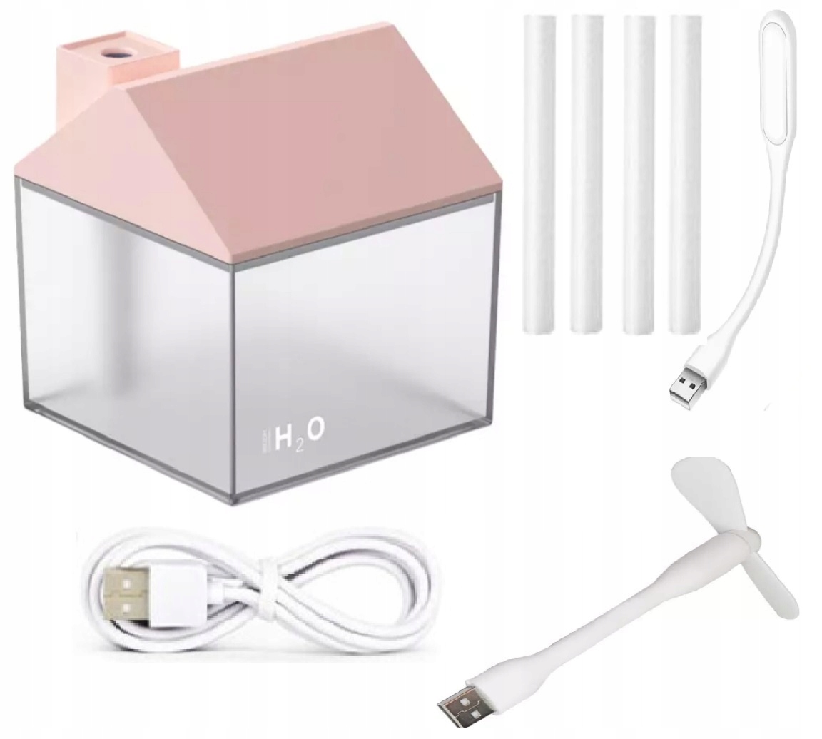 

Nawilżacz Powietrza Domek+lampka Led+wiatraczek
