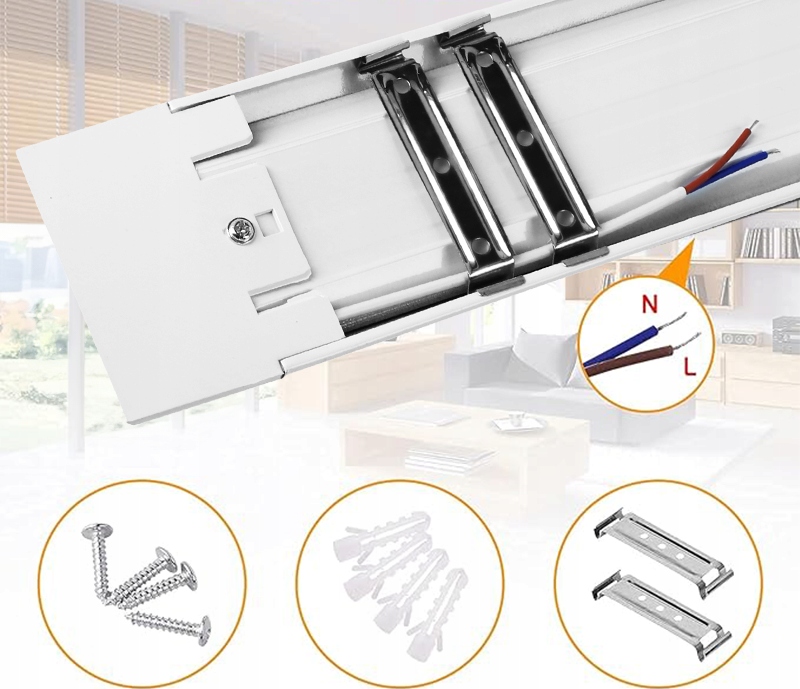 NATYNKOWA LAMPA OPRAWA LED 36W 2880lm PANEL 120 cm Głębokość produktu 2.8 cm