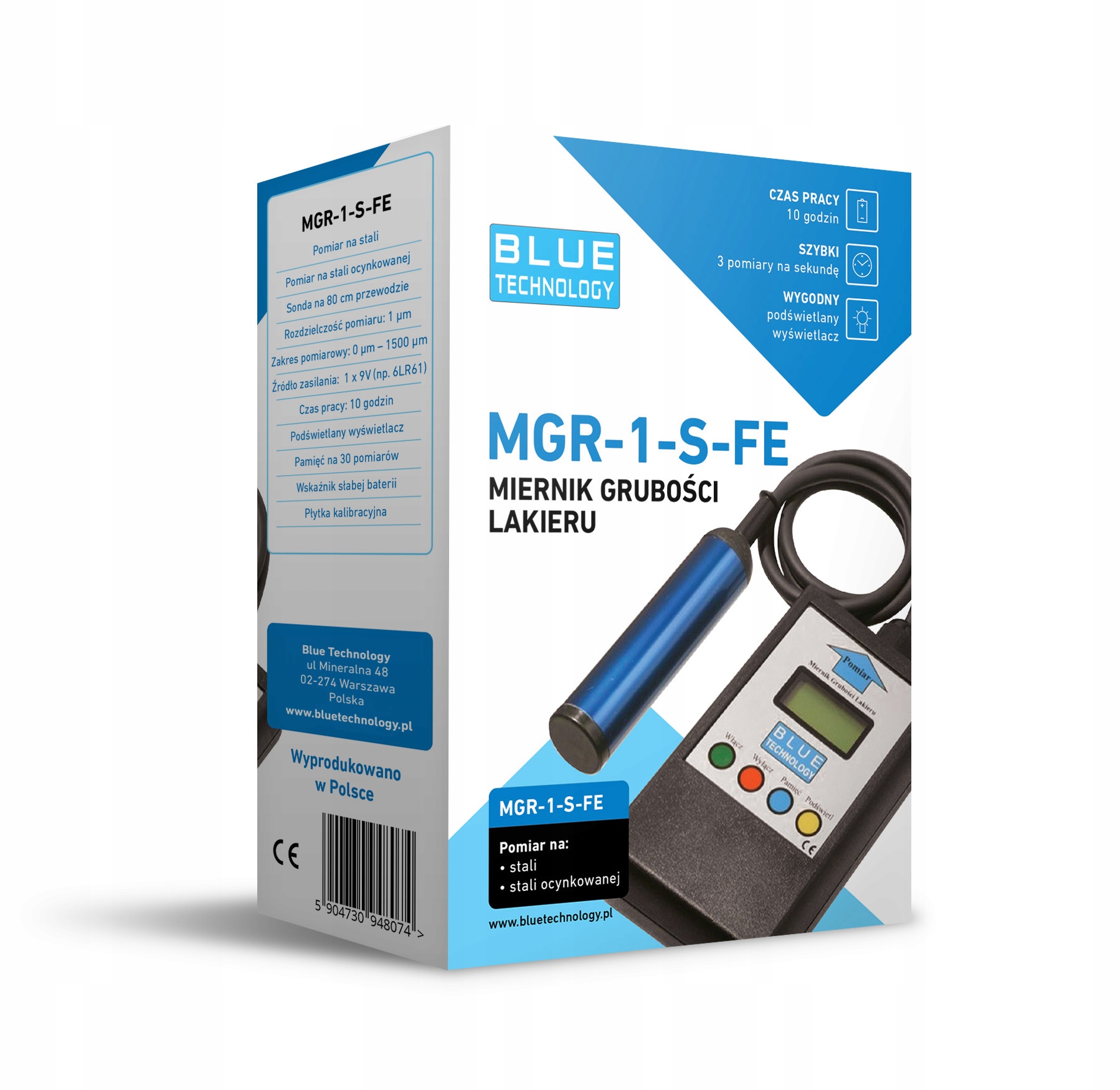 

Miernik grubości lakieru czujnik tester MGR-1-S-FE