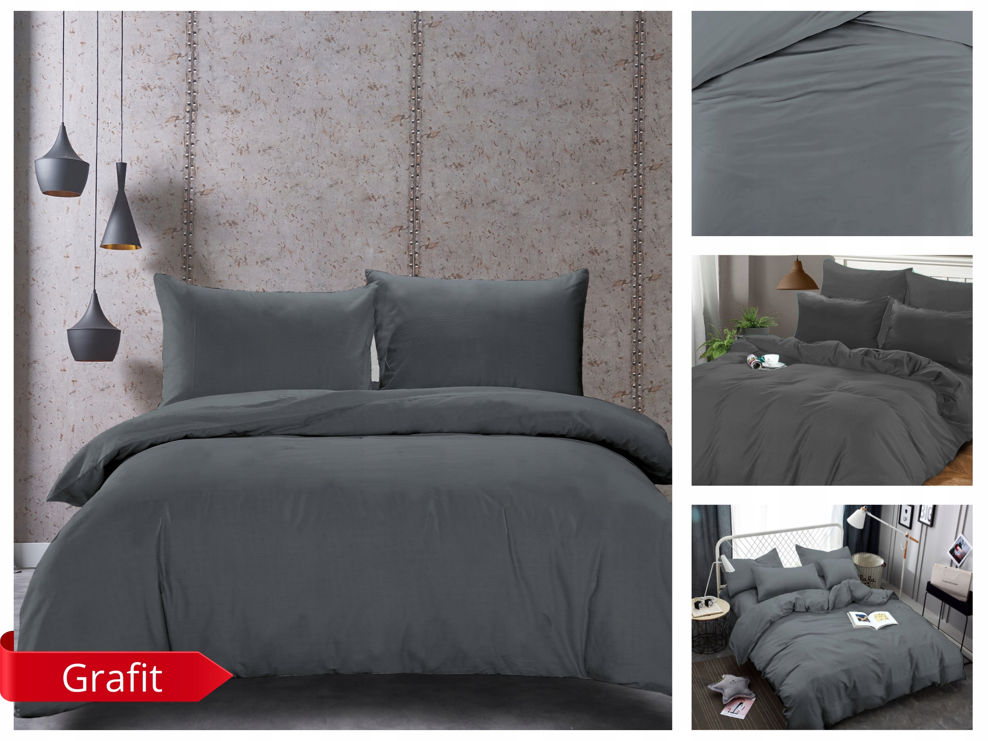 KOMPLET POŚCIELI POŚCIEL DWUSTRONNA GŁADKA 160x200 + 2x POSZEWKA 70x80 Wymiary kołdry 160x200cm