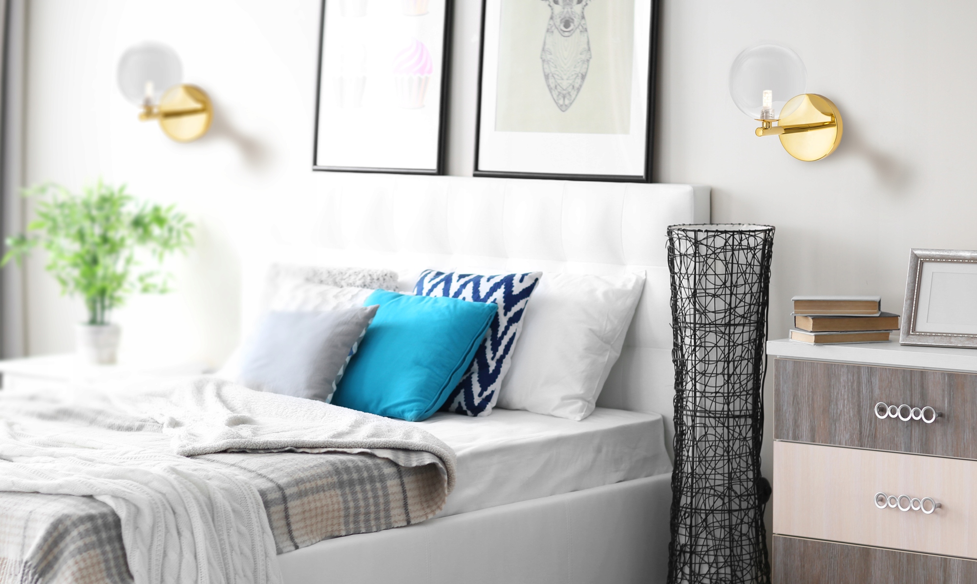 LAMPA ŚCIENNA KINKIET ZŁOTY SZKLANA KULA GOLD GLAM Marka TOOLIGHT