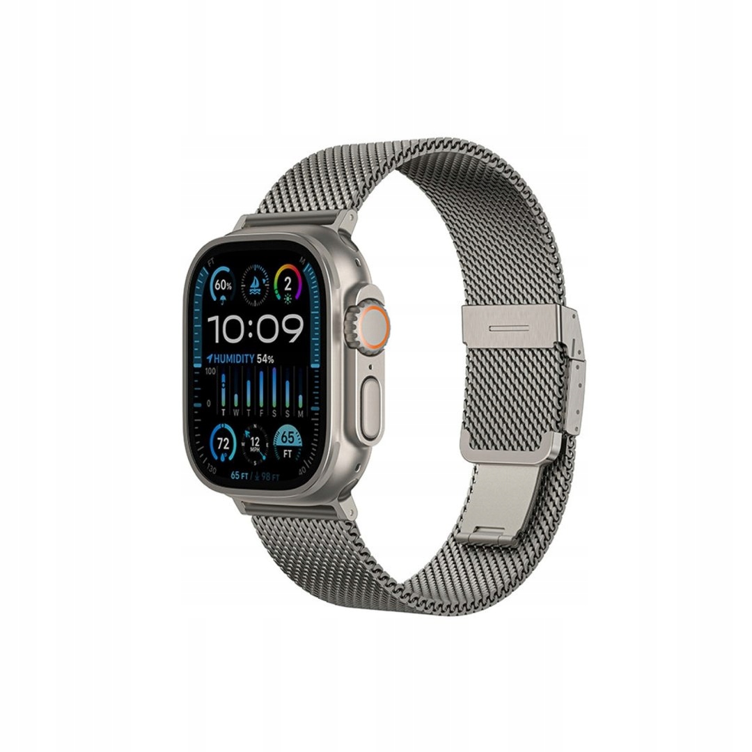 Pasek tytanowy na AppleWatch 38/40/41/42/44/45/46/49 mm srebrny