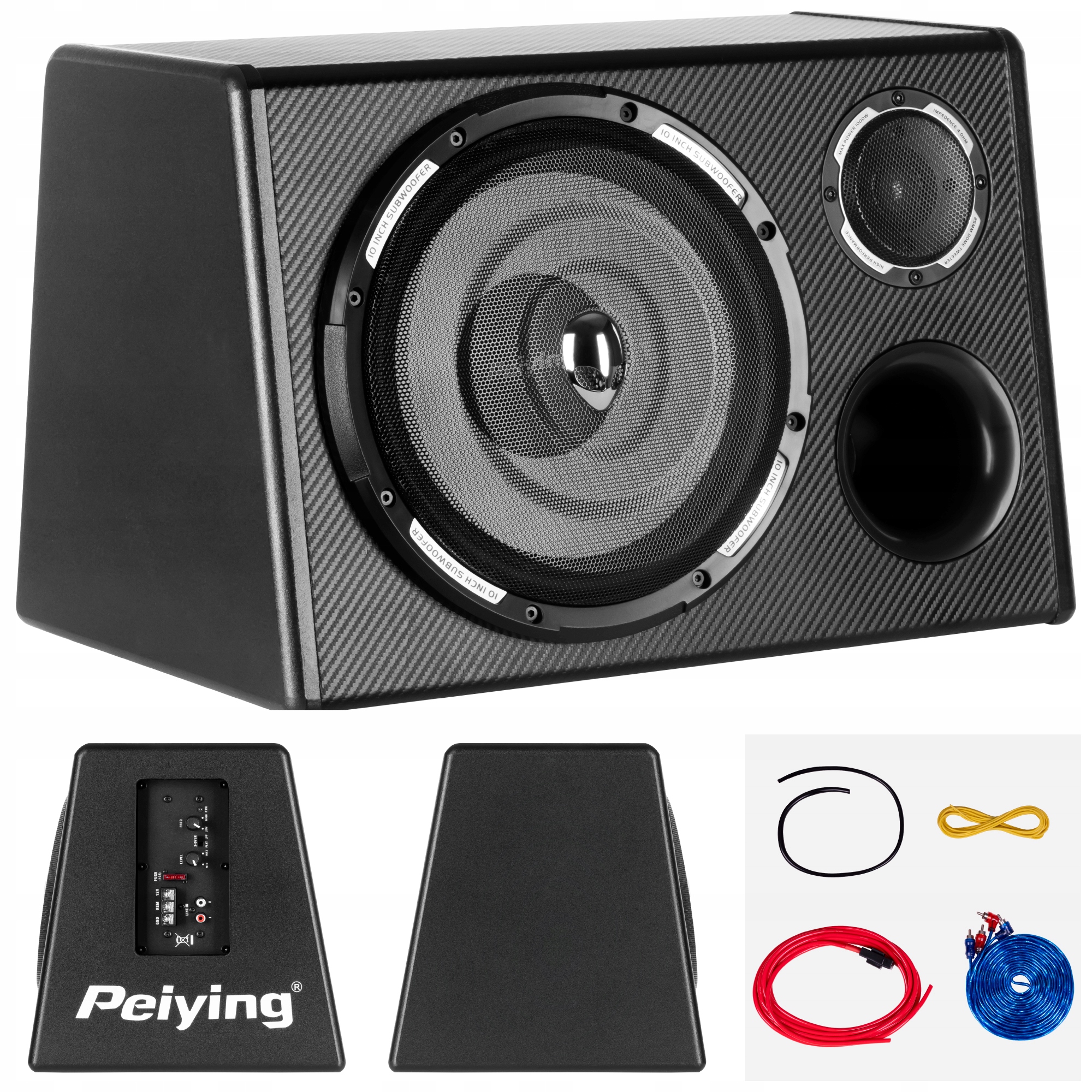 Subwoofer samochodowy skrzynia basowa tuba Peiying 10" 200 W