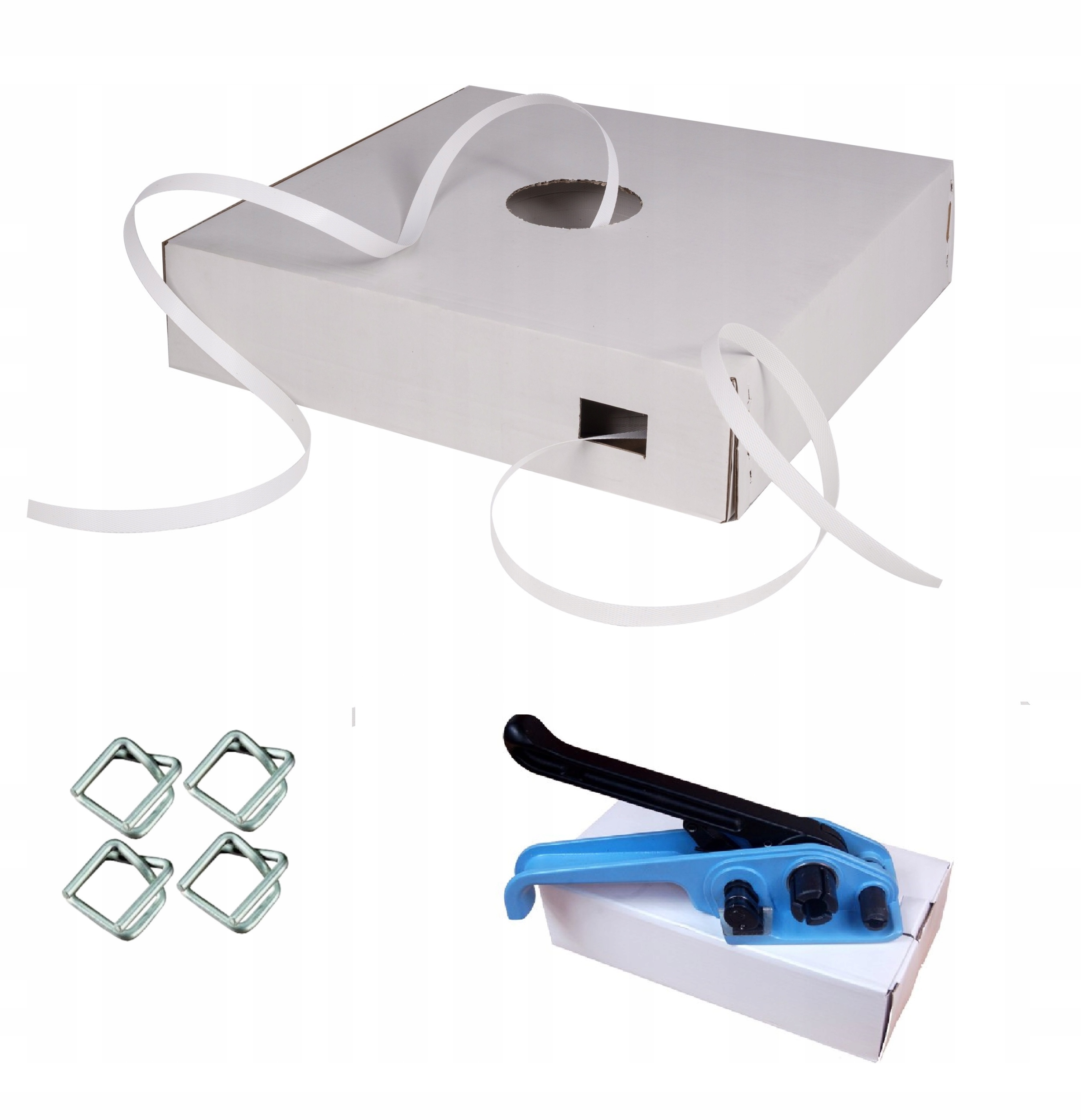 Sada Pro Spojování Palet Balíků 12 MM Páska Pp Spony Napínák Pp