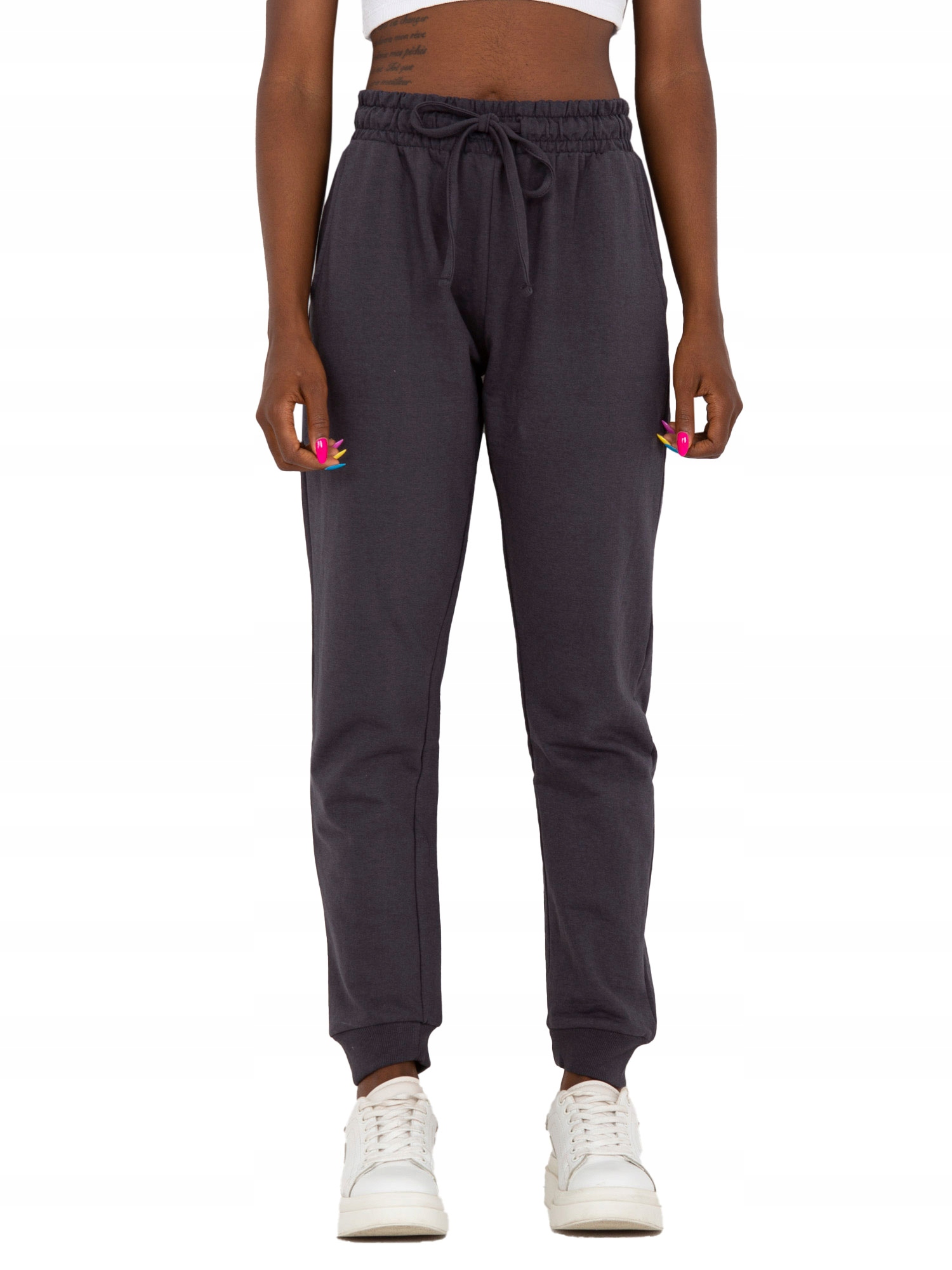 SPODNIE DRESOWE damskie basic DRESY troczki - M