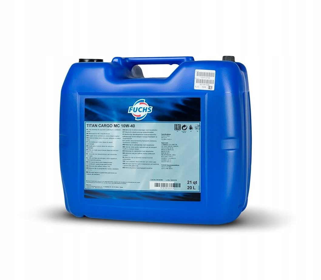 FUCHS TITAN CARGO MC 10W40 20L ACEA E7/E4 API CI-4