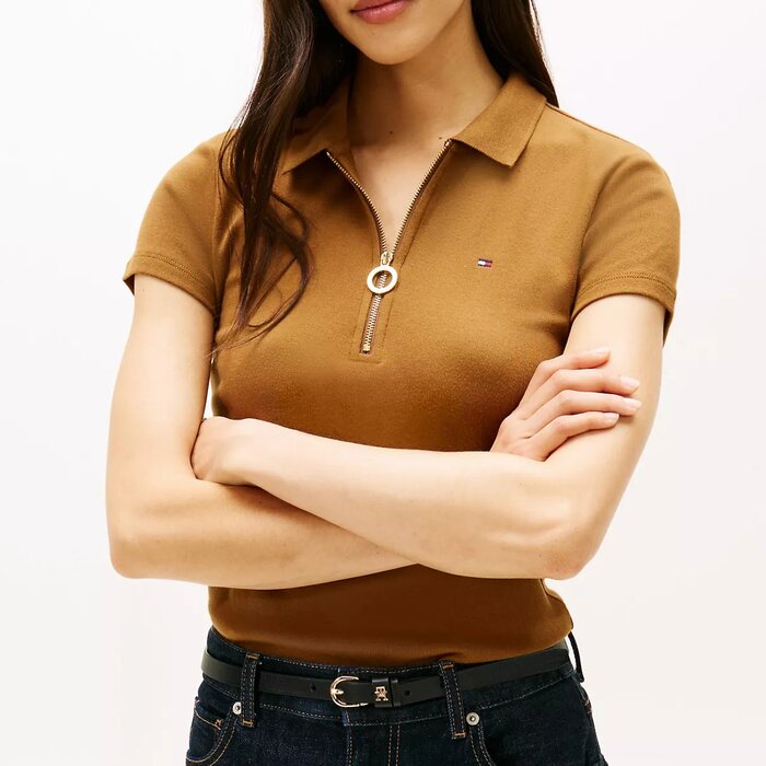 Polokošile Tommy Hilfiger klasická bavlněná hnědá S (nová)