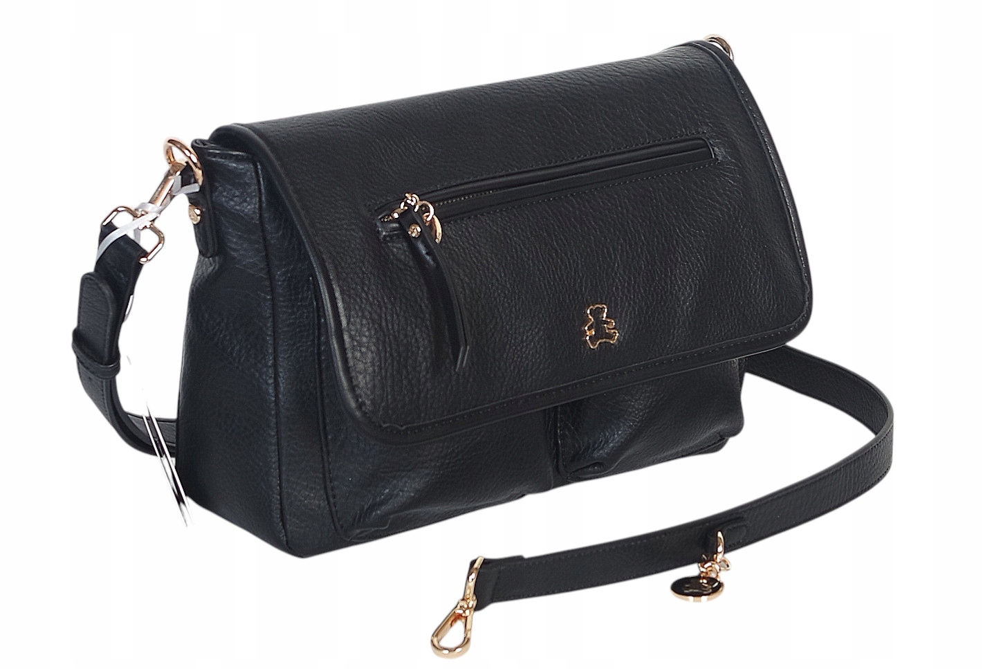 Lulu Castagnette pojemna torebka listonoszka z klapą Brelok Misie