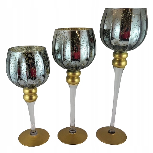 KIELICH SZKLANY ZGNIŁA ZIELEŃ MOZAIKA 40CM Marka Art-Pol