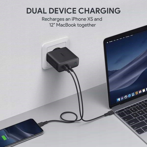 AUKEY PA-D5 ŁADOWARKA SIECIOWA 63W 2XUSB PD 3.0 Model PA-D5