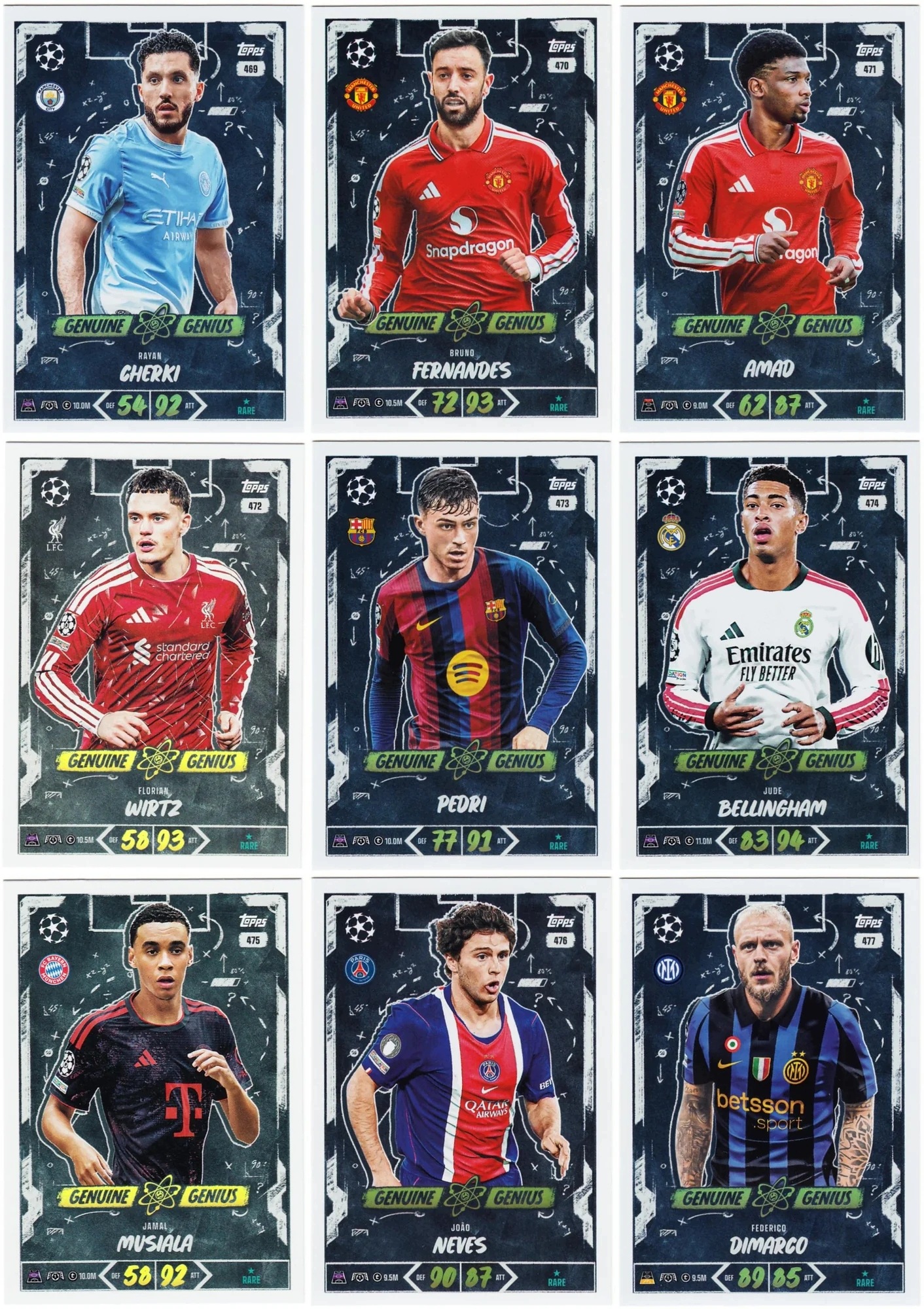 Karty Match Attax 2026/27 Topps Genuine Genius 9 Kart Komplet