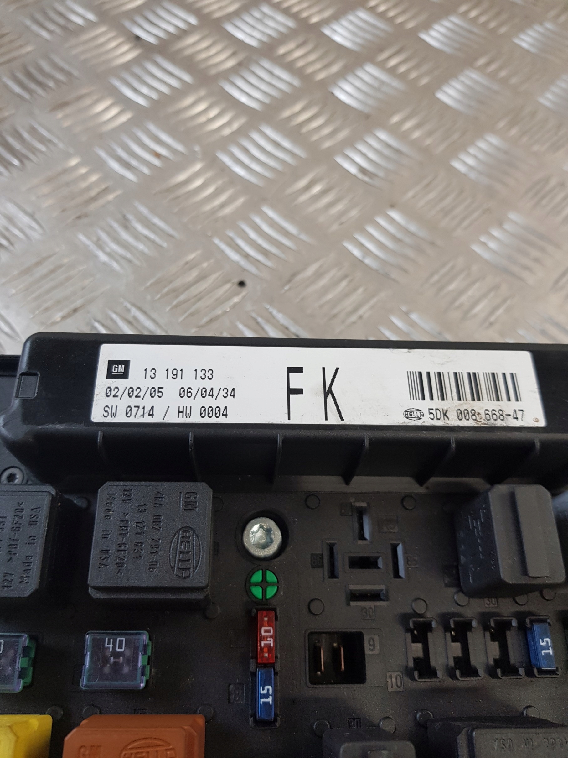 Module fusibles 13191133FK OPEL ASTRA III H 1.7CDTI