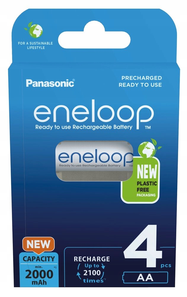 4x Panasonic enelopp Aa /R6 2000 mah blister new