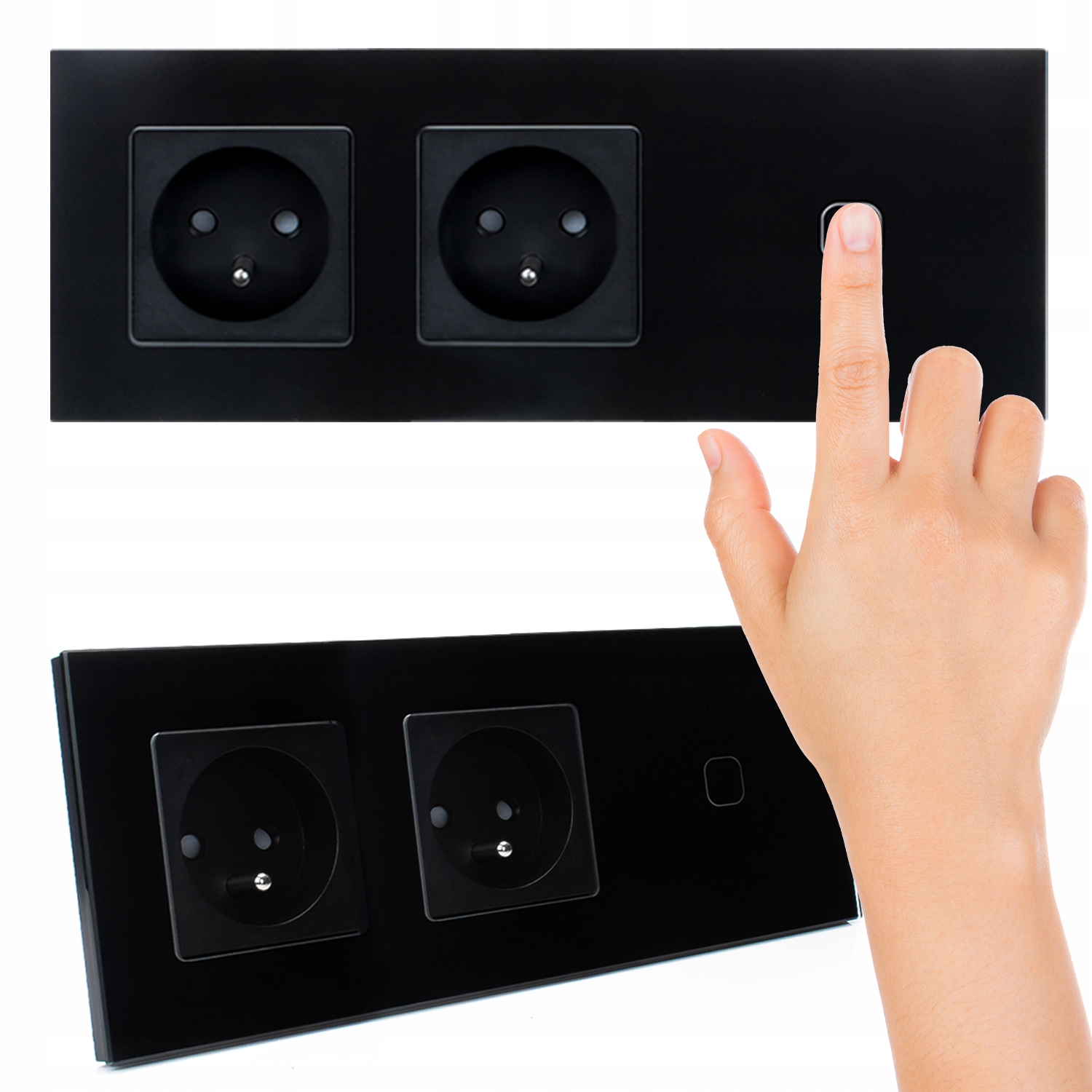 2x Led dotykový spínač dvojitá Elektrická Zásuvka