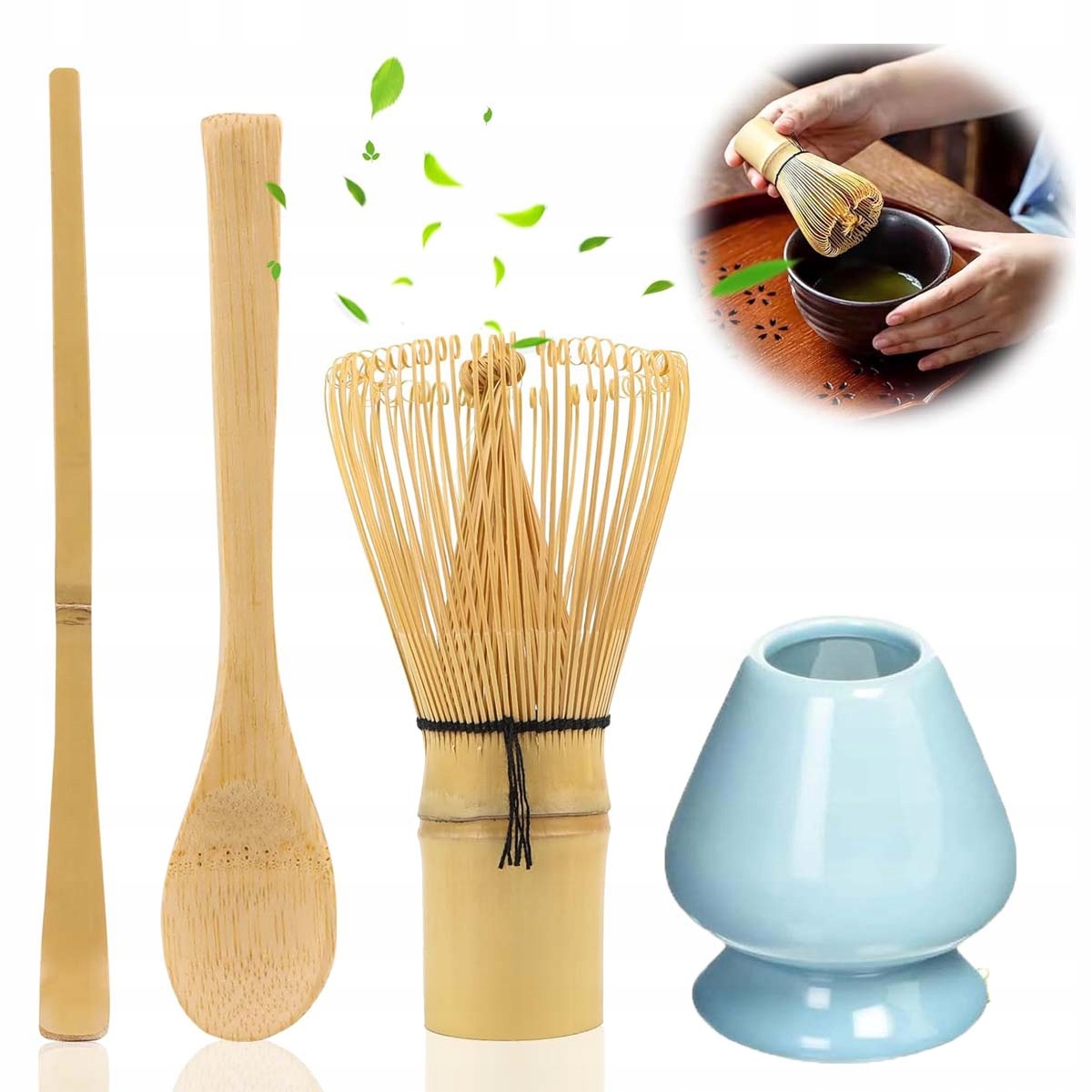 Levně Sada 4V1 Na Čaj Matcha Bambusová Metla Na Matchu, Odolná