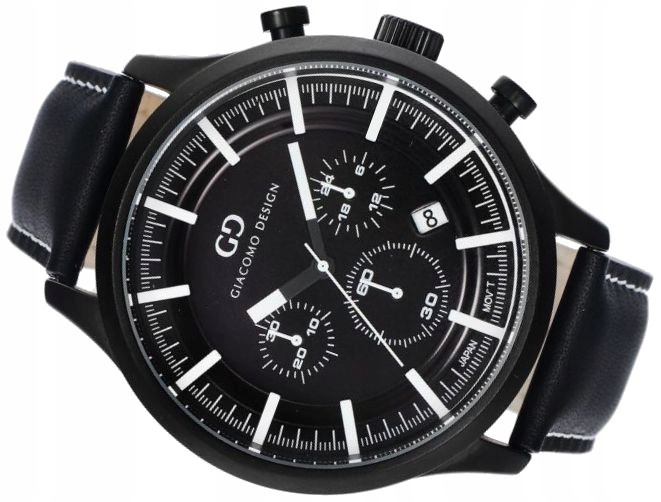 Módní Černé Pánské Hodinky Giacomo Design Chrono