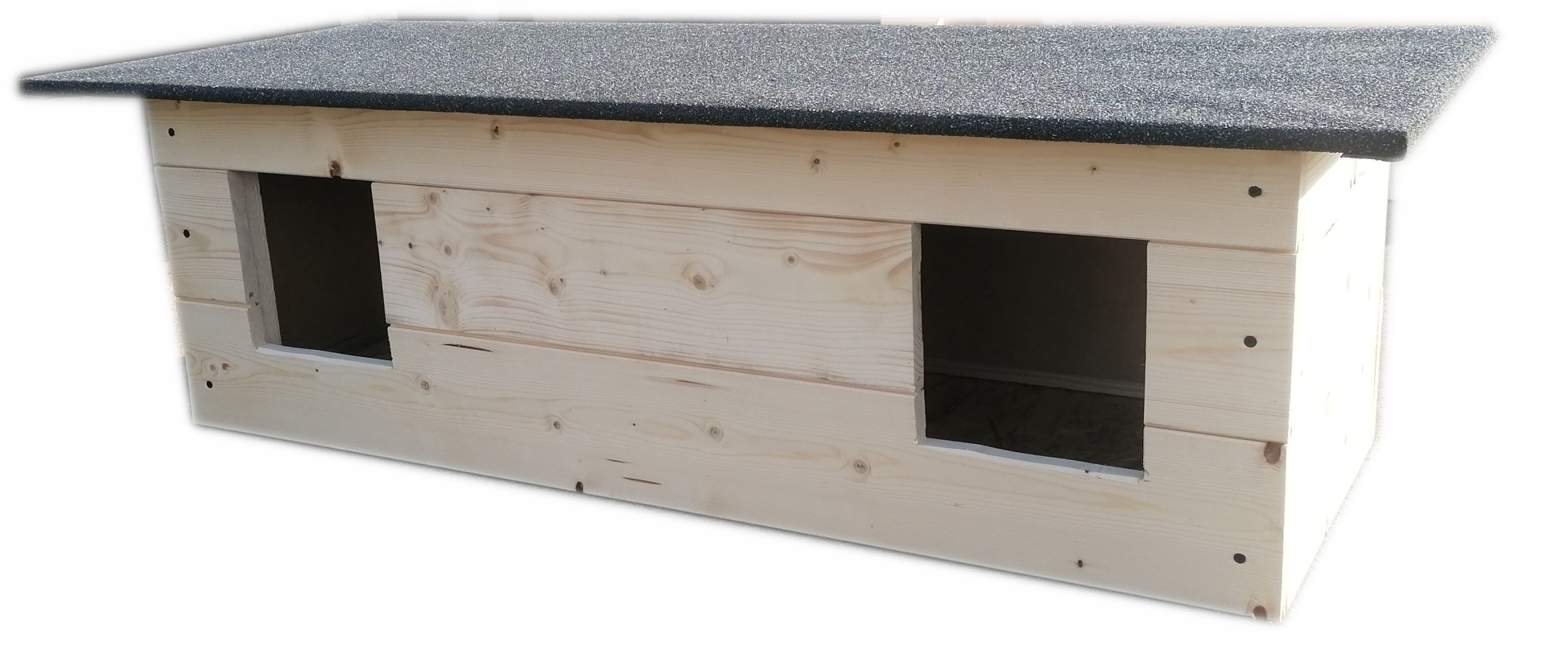 Podwójna buda dla kotów, domek dla kotów, budka dla kota